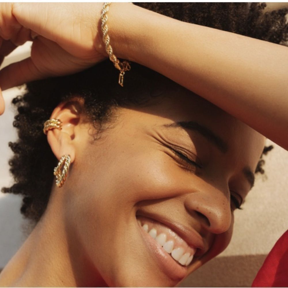 RENDOR Victoria Hoop 14k Plated Earrings NWT Retail 95.00